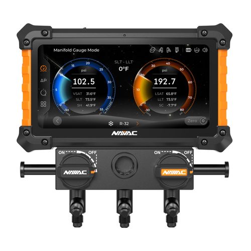 Main product image of Digital Manifold Gauge 2 Valve w/ Wireless Temp Clamps (Bluetooth and myNAVAC App Compatible) - w/o Vacuum Gauge