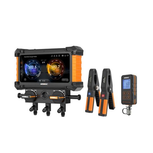 Main product image of Digital Manifold Gauge 2 Valve w/ Wireless Temp Clamps (Bluetooth and myNAVAC App Compatible) - w/o Vacuum Gauge