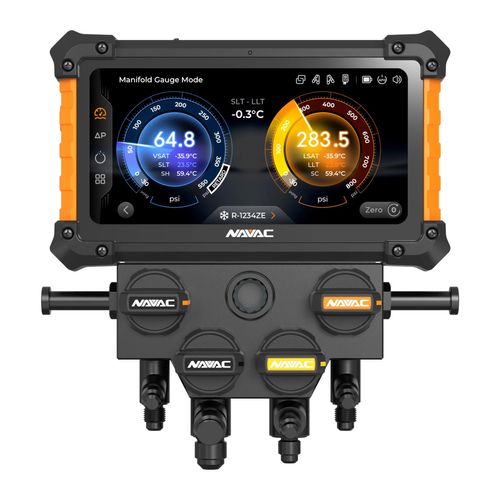 Main product image of Digital Manifold Gauge 4 Valve w/ Wireless Temp Clamps (Bluetooth and myNAVAC App Compatible) - w/o Vacuum Gauge