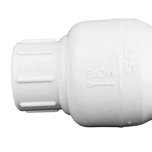 Main product image of 1-1/4" IPS PVC Spring Check Valve w/ 1/2# Spring (Solvent)