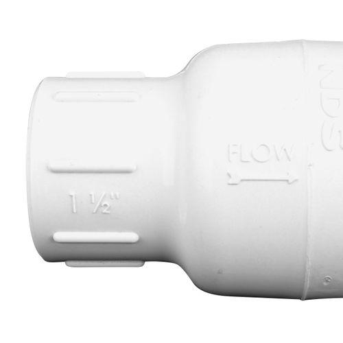 Main product image of 1-1/2" IPS PVC Spring Check Valve w/ 1/2# Spring (Solvent)