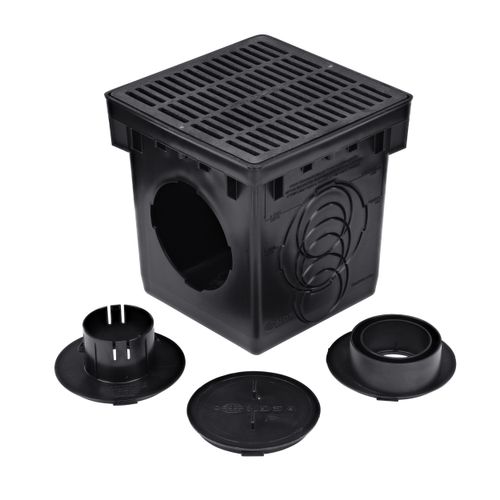 Main product image of 12" Catch Basin Kit w/ Black Plastic Grate