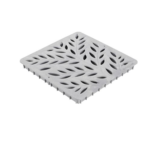 Main product image of 12" Square Catch Basin Grate - Decorative Botanical (Gray)
