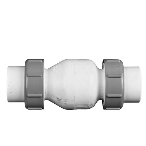 Main product image of 1-1/2" IPS PVC White True Union Spring Check Valve (Socket)