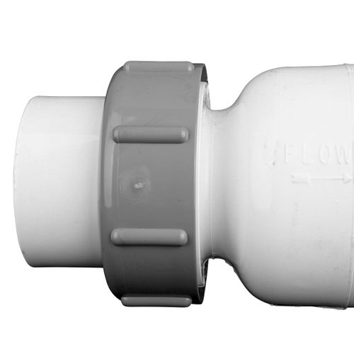 Main product image of 1-1/2" IPS PVC White True Union Spring Check Valve (Socket)