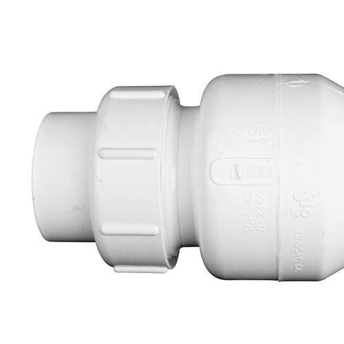 2" IPS PVC White True Union Swing Check Valve (Socket)