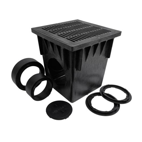 Main product image of 18" Catch Basin Kit w/ Black Plastic Grate