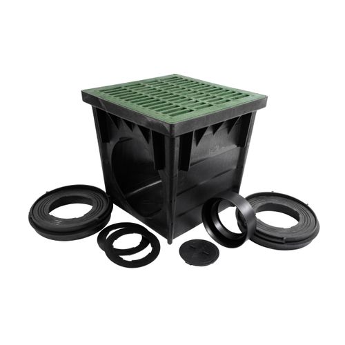 Main product image of 24" Catch Basin Kit w/ Green Plastic Grate