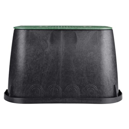 Main product image of 14" x 19" x 12" Standard Series Valve Box w/ Electrical Cover (Black Box/Green Cover)