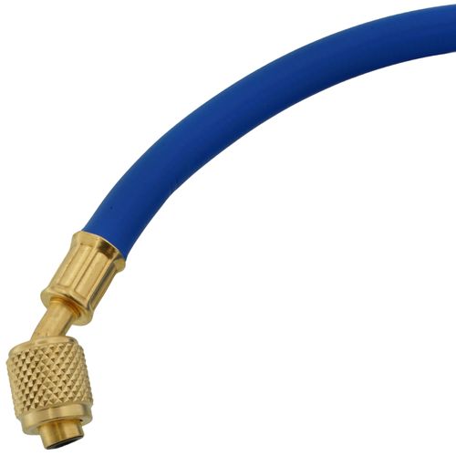 Main product image of 1/4" 45° Refrigerant Charging Hose - Blue (5')