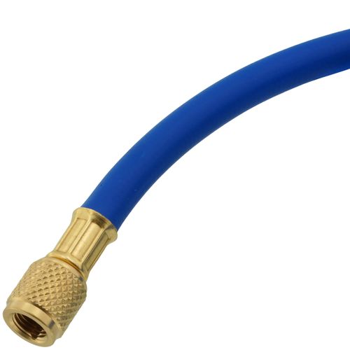 Main product image of 1/4" 45° Refrigerant Charging Hose - Blue (5')