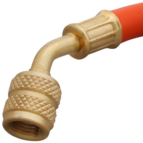Main product image of 1/4" A2L Reverse Thread 45° Refrigerant Charging Hose - Orange (5')