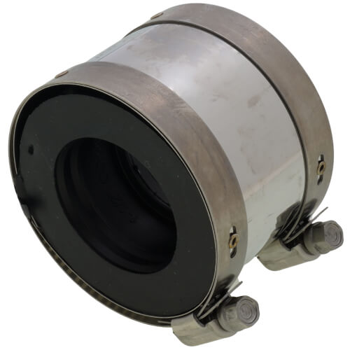 Main product image of 2" x 1-1/2" No Hub Transition Coupling (Cast Iron, PVC, Steel to Copper)
