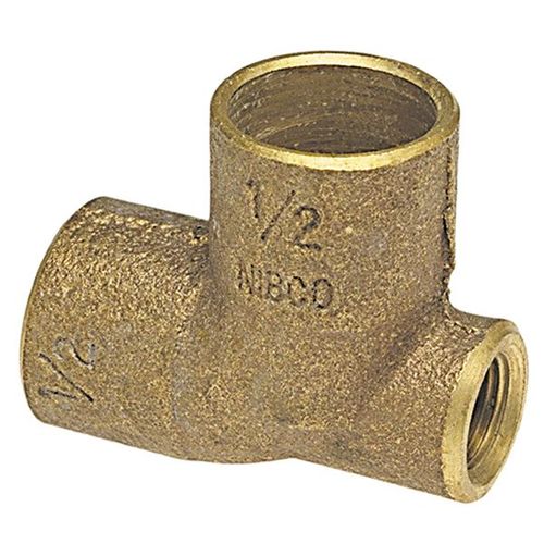 Main product image of 3/4" x 1/8" x 3/4" CxFxC Cast Bronze Baseboard Tee (Lead Free)