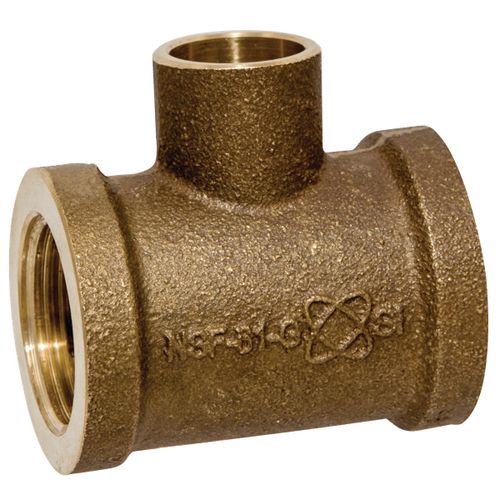 Main product image of 3/4" x 1/2" x 1/2" FxFxC Cast Brass Tee (Lead Free)