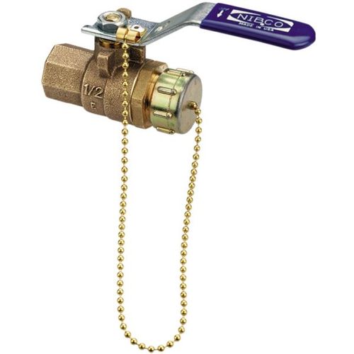 Main product image of 3/4" Threaded Two-Piece Bronze Full Port Ball Valve w/ Hose Drain, T-585-70-HC