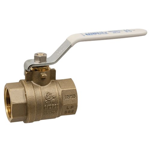 Main product image of 1/2" Threaded Full Port Brass Ball Valve, Two-Piece (Lead Free)