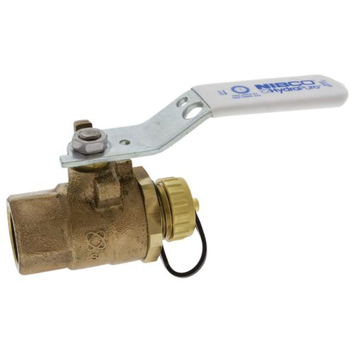 Main product image of 3/4" Threaded Two-Piece Bronze Full Port Ball Valve w/ Drain Hose , T-585-80-LF-HC (Lead Free)