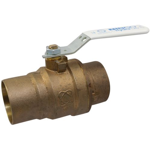 Main product image of 1-1/4" Sweat Bronze Full Port Ball Valve, Class 600, Stainlesss Steel Trim (Lead Free)