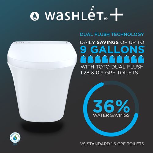 Main product image of CWT4474047CMFG#MS Washlet + Rp Wall Hung D Shape Toilet w/ RX Bidet Seat & Duofit In Wall 1.28 & 0.9 GPF Dual Flush Tank System (Matte Silver)