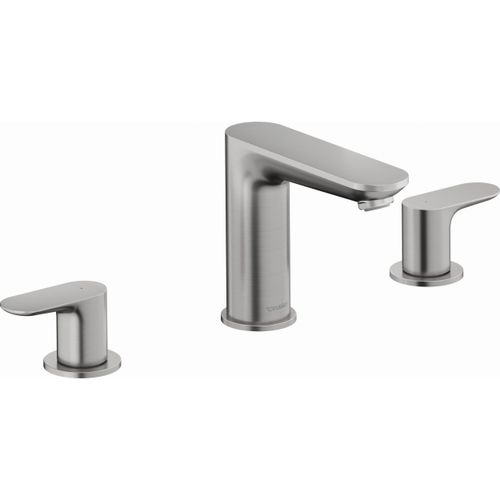 Main product image of Duravit No.1 5-1/8" Two Handle Widespread Bathroom Sink Faucet w/ Drain (Brushed Nickel), NO1060005U70