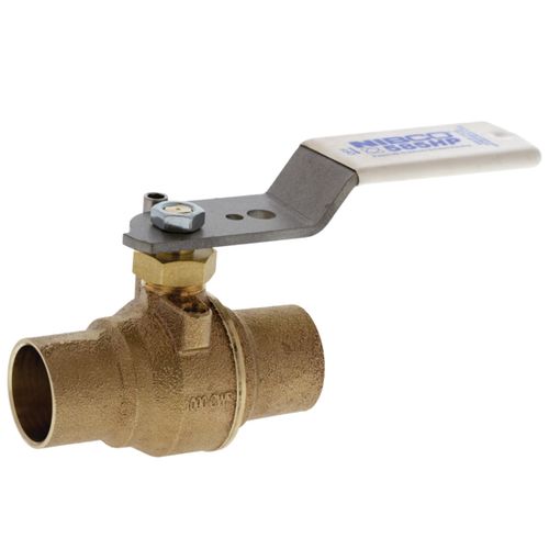 1/2" Full Port Sweat Bronze Ball Valve, Stainless Trim (Lead Free)