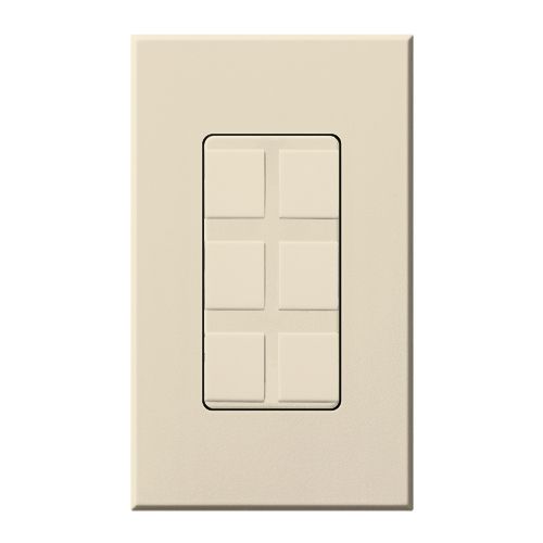 Main product image of Nova T, 6-Port Frame, Field Customizable, Fits Architectural-Style Wall Plates,w/ Wall Plate, Light Almond