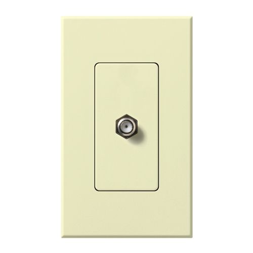 Main product image of Nova T Coaxial Cable Jack, F-Style, 75 Ohm Cable, Fits Architectural-Style Wall Plates, 1 Gangw/ Wall Plate, Almond