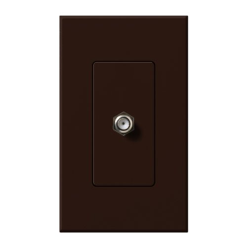 Main product image of Nova T Coaxial Cable Jack, F-Style, 75 Ohm Cable, Fits Architectural-Style Wall Plates, 1 Gangw/ Wall Plate, Brown