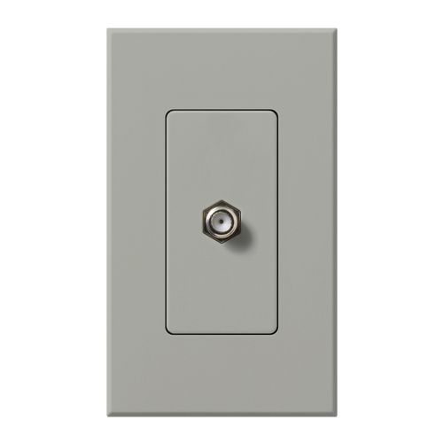 Main product image of Nova T Coaxial Cable Jack, F-Style, 75 Ohm Cable, Fits Architectural-Style Wall Plates, 1 Gangw/ Wall Plate, Gray