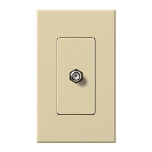 Main product image of Nova T Coaxial Cable Jack, F-Style, 75 Ohm Cable, Fits Architectural-Style Wall Plates, 1 Gangw/ Wall Plate, Ivory