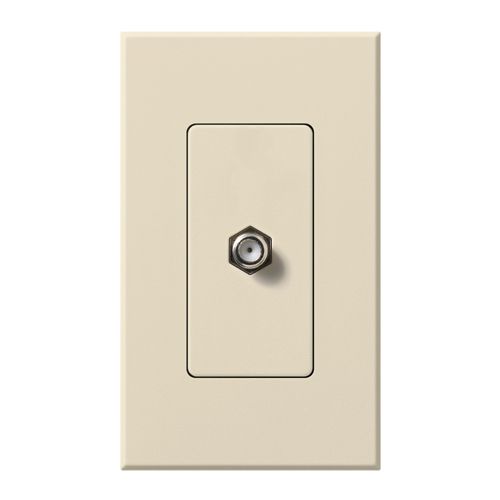 Main product image of Nova T Coaxial Cable Jack, F-Style, 75 Ohm Cable, Fits Architectural-Style Wall Plates, 1 Gangw/ Wall Plate, Light Almond