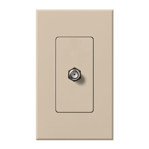 Main product image of Nova T Coaxial Cable Jack, F-Style, 75 Ohm Cable, Fits Architectural-Style Wall Plates, 1 Gangw/ Wall Plate, Taupe