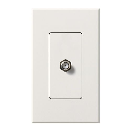 Main product image of Nova T Coaxial Cable Jack, F-Style, 75 Ohm Cable, Fits Architectural-Style Wall Plates, 1 Gangw/ Wall Plate, White