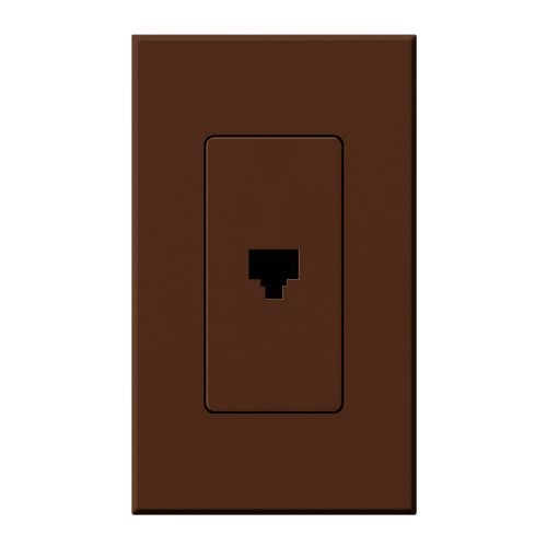 Main product image of Architectural Telephone Jack, 6-conductor, RJ11, Single Gangw/ Wall Plate, Matte Finish, Sienna