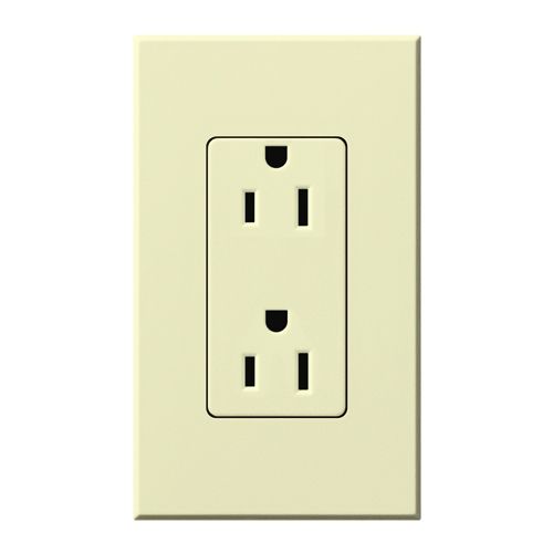 Main product image of Architectural 15A Duplex Receptacle, 125V,w/ Wall Plate,w/ Wall Plate, Matte Finish, Almond