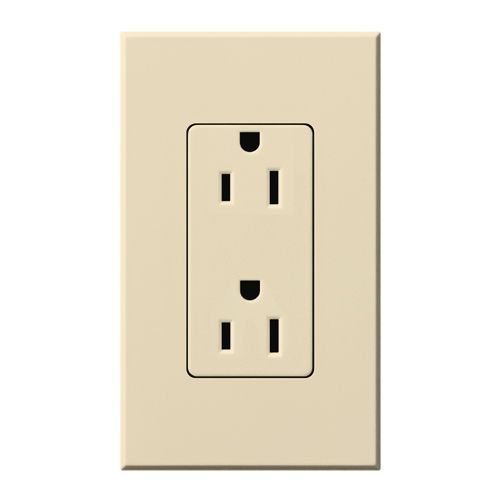 Main product image of Architectural 15A Duplex Receptacle, 125V,w/ Wall Plate,w/ Wall Plate, Matte Finish, Beige