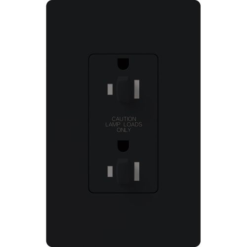 Main product image of Architectural 15A Dual Dimming, Tamper Resist Duplex Receptacle, 125V,w/ Wall Plate, Matte Finish, Black
