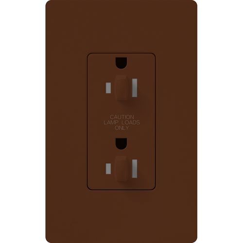 Main product image of Architectural 15A Dual Dimming, Tamper Resist Duplex Receptacle, 125V,w/ Wall Plate, Matte Finish, Sienna