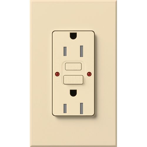 Main product image of Architectural 15A Tamper-Resist GFCI Duplex Receptacle, Self-Testing, 125V,w/ Wall Plate, Matte Finish, Beige