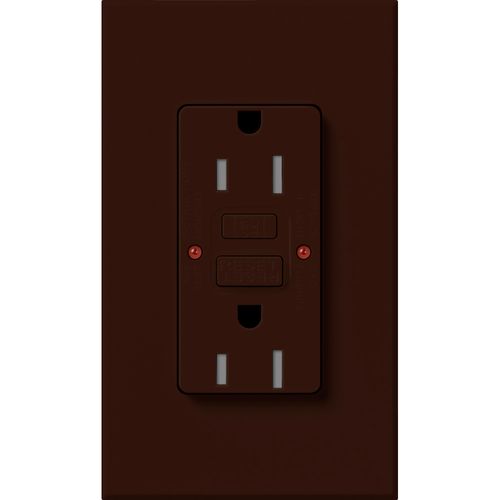 Main product image of Architectural 15A Tamper-Resist GFCI Duplex Receptacle, Self-Testing, 125V,w/ Wall Plate, Matte Finish, Brown