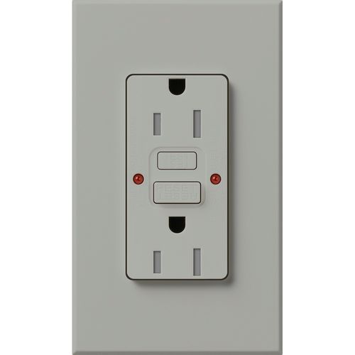 Main product image of Architectural 15A Tamper-Resist GFCI Duplex Receptacle, Self-Testing, 125V,w/ Wall Plate, Matte Finish, Gray