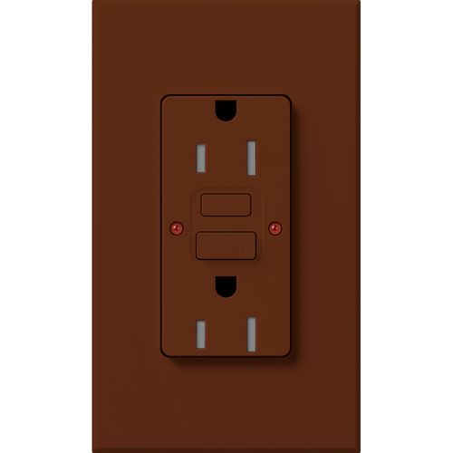 Main product image of Architectural 15A Tamper-Resist GFCI Duplex Receptacle, Self-Testing, 125V,w/ Wall Plate, Matte Finish, Sienna