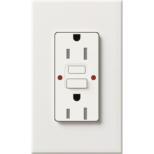 Main product image of Architectural 15A Tamper-Resist GFCI Duplex Receptacle, Self-Testing, 125V,w/ Wall Plate, Matte Finish, White