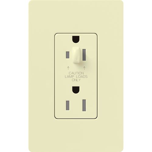 Main product image of Architectural 15A Half-Dimming, Tamper Resist Duplex Receptacle,w/ Wall Plate, Matte Finish, Almond