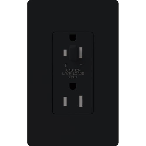 Main product image of Architectural 15A Half-Dimming, Tamper Resist Duplex Receptacle,w/ Wall Plate, Matte Finish, Black