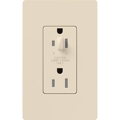 Main product image of Architectural 15A Half-Dimming, Tamper Resist Duplex Receptacle,w/ Wall Plate, Matte Finish, Light Almond