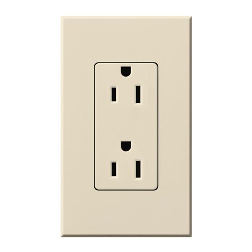 Main product image of Architectural 15A Duplex Receptacle, 125V,w/ Wall Plate,w/ Wall Plate, Matte Finish, Light Almond