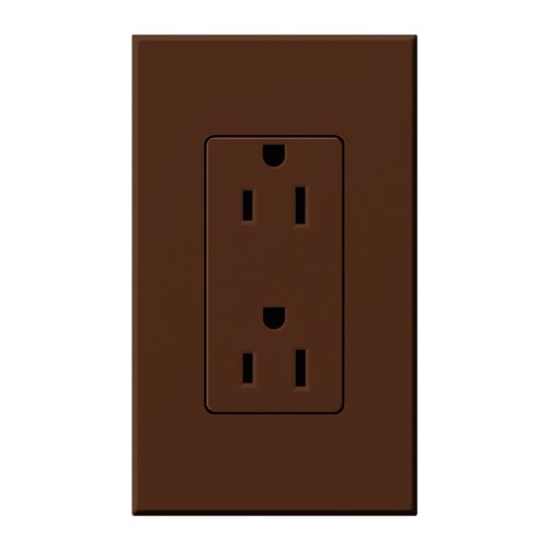 Main product image of Architectural 15A Duplex Receptacle, 125V,w/ Wall Plate,w/ Wall Plate, Matte Finish, Sienna