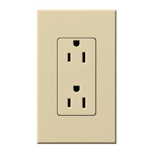 Main product image of Architectural 15A Tamper-Resistant Duplex Receptacle, Wall Plate Included, Matte Finish, Ivory
